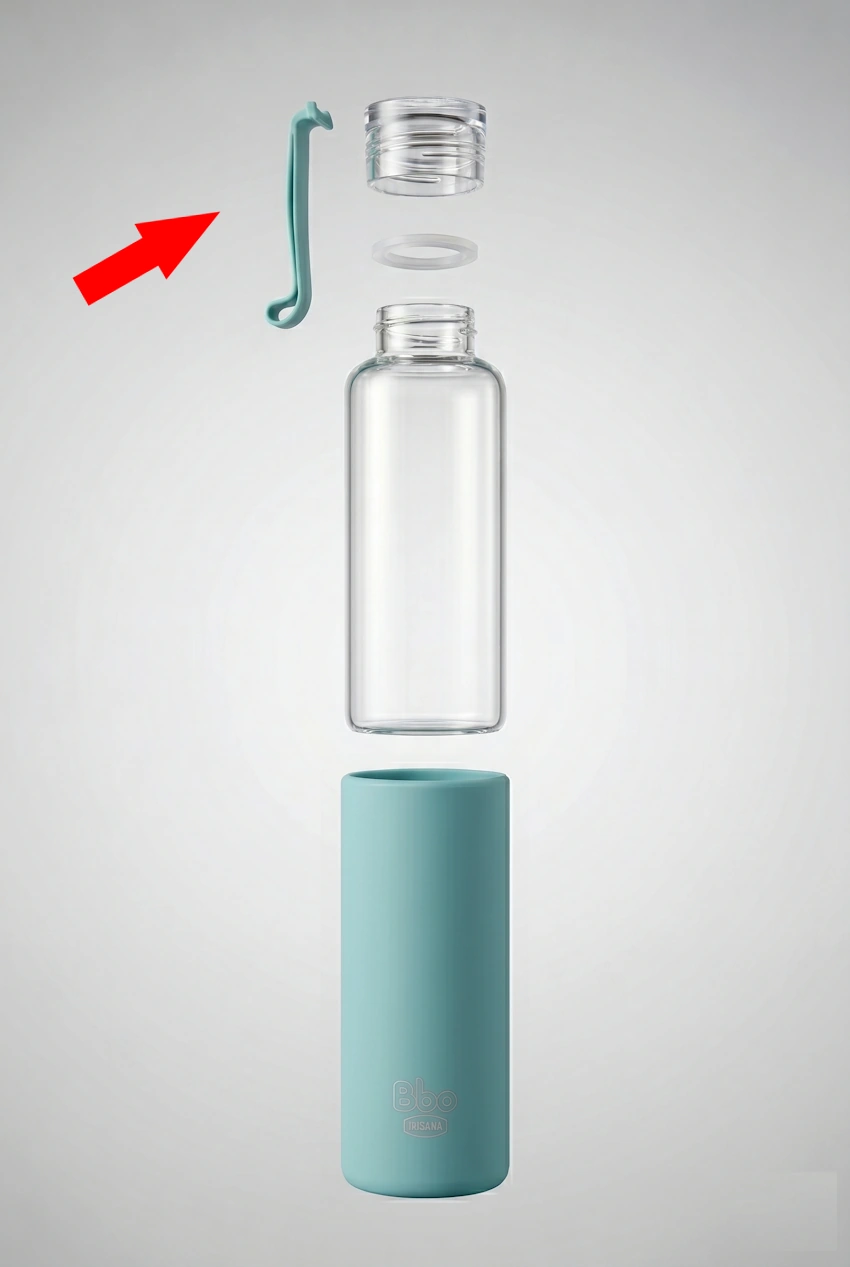 Asa de silicona gris de repuesto para botella Bbo4 Mini Irisana