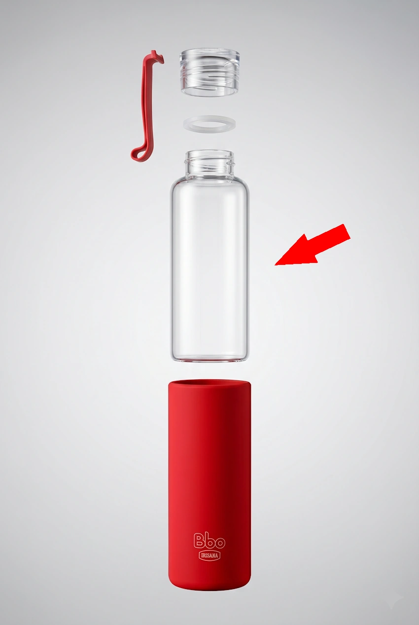 Repuesto de vidrio borosilicato para botella Bbo4 Irisana