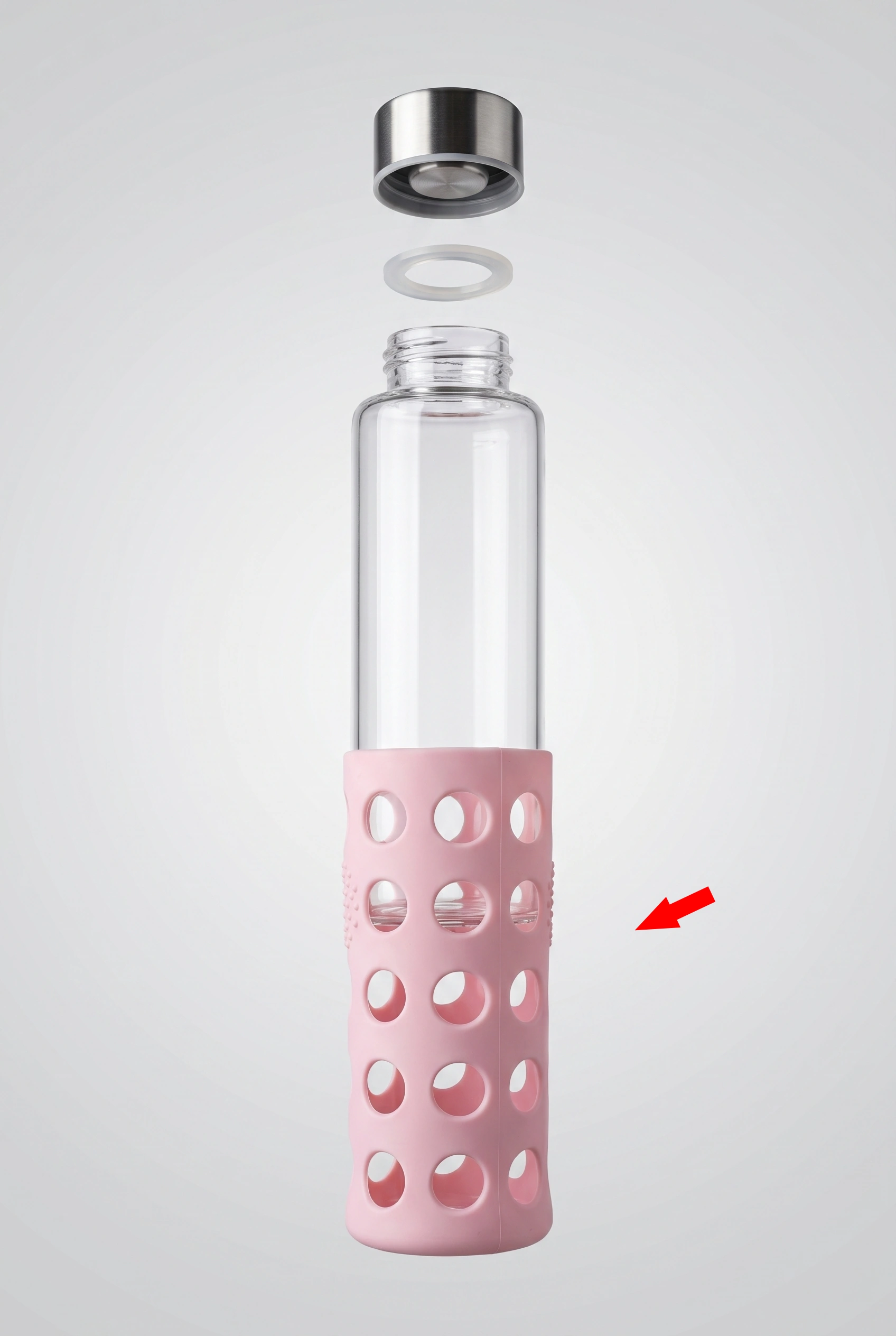 Funda de silicona con agujeros rosa de repuesto para botella Bbo6 Irisana