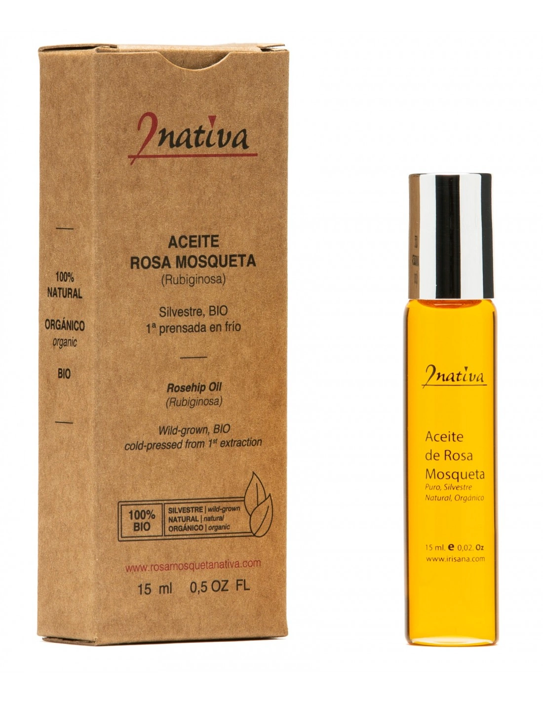 Aceite Puro de Rosa Mosqueta Rubiginosa Irisana - Roll-on 15ml