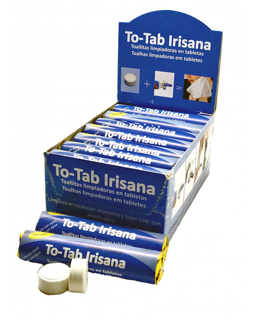 Toallitas Comprimidas To-Tab Irisana (Rollo 10 ud. 22x24cm)